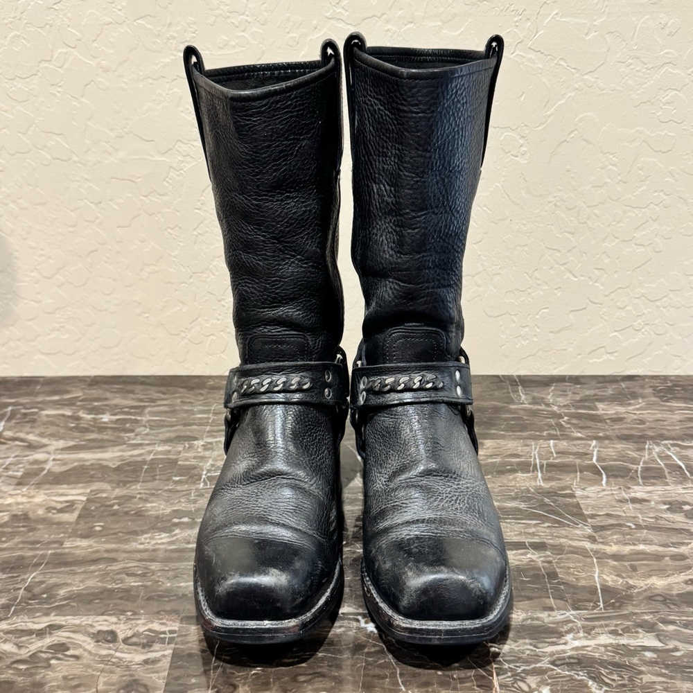 Frye Leather Chain Link Harness Boots - Picture 5 of 12